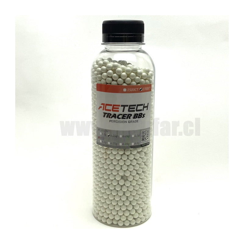 Botella balines biodegradables trazadores verdes Acetech (PLA) 0.25g 2700rds