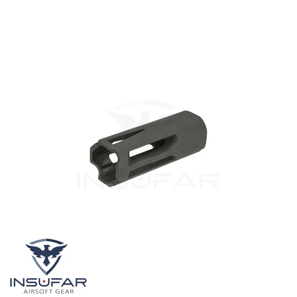 Krytac Black Metal Flash Hider 14mm Negative and Set Screw