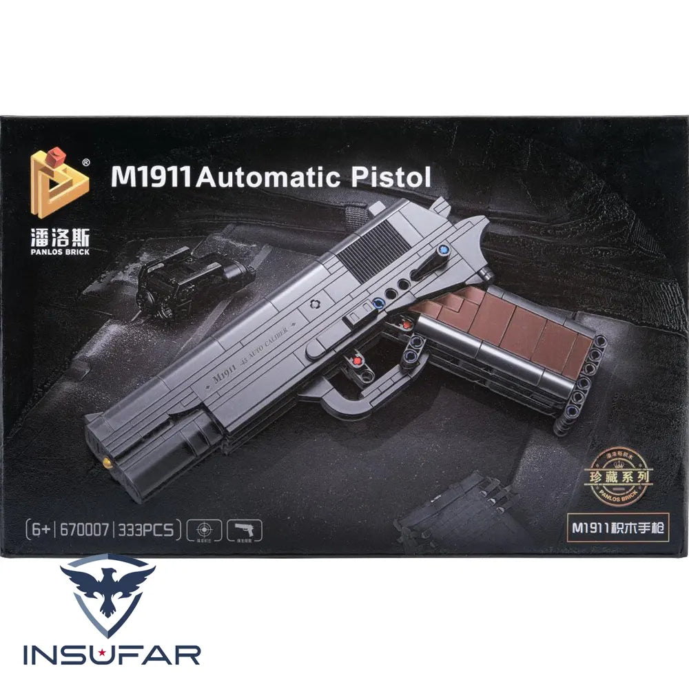 Panlos Brick M1911 – Set de Pistola Armable con Bloques (333 Piezas)