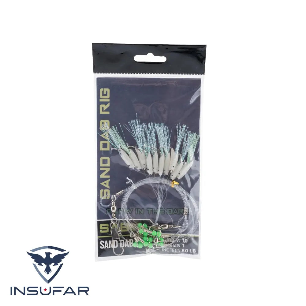 Rig de Pesca Battle Angler Sand Dab 1/0 – 12 Anzuelos Ultra Resistentes 36kls | Brillo Nocturno Antienredos