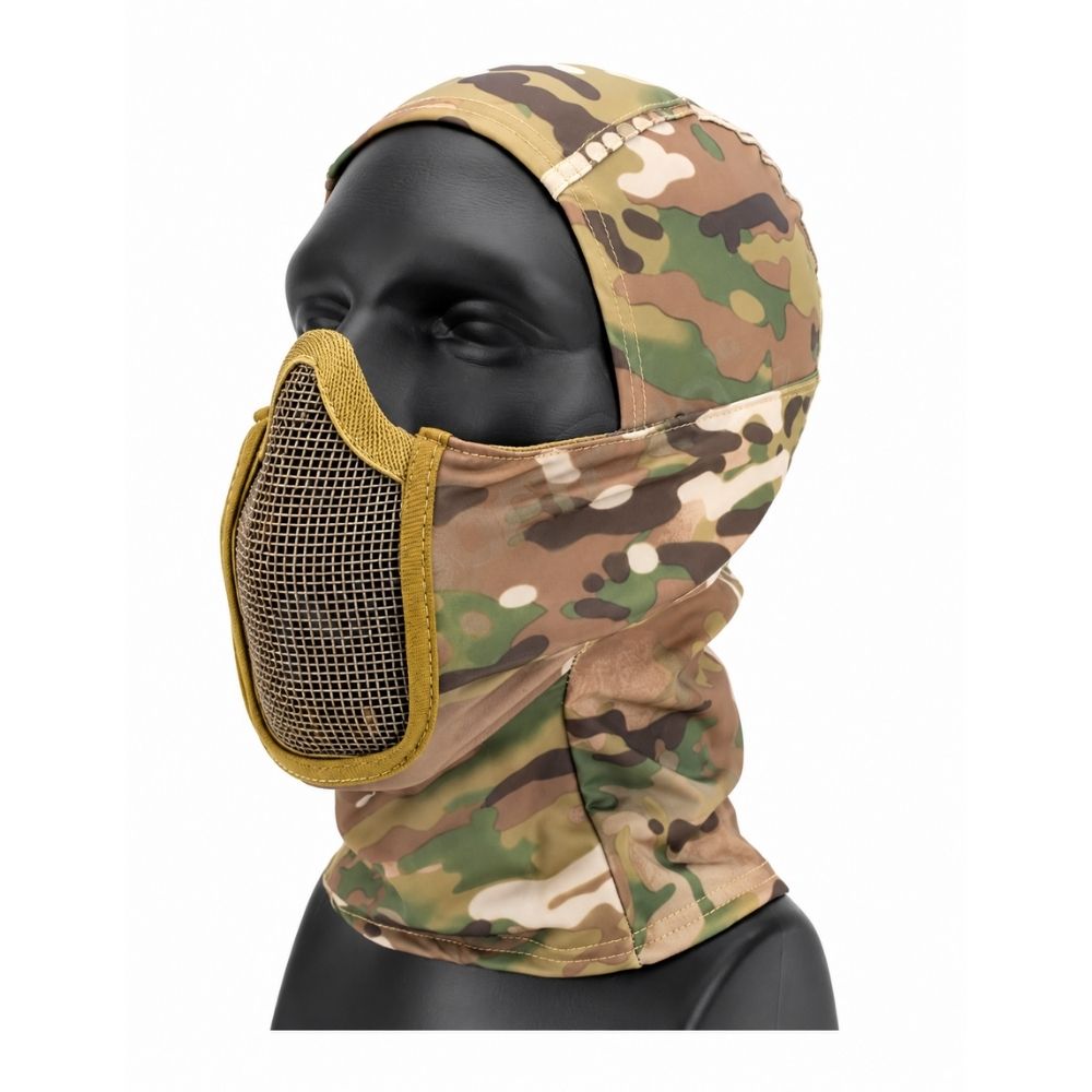 Máscara Balaclava con Rejilla Metálica Warrior Hood (Multicam)