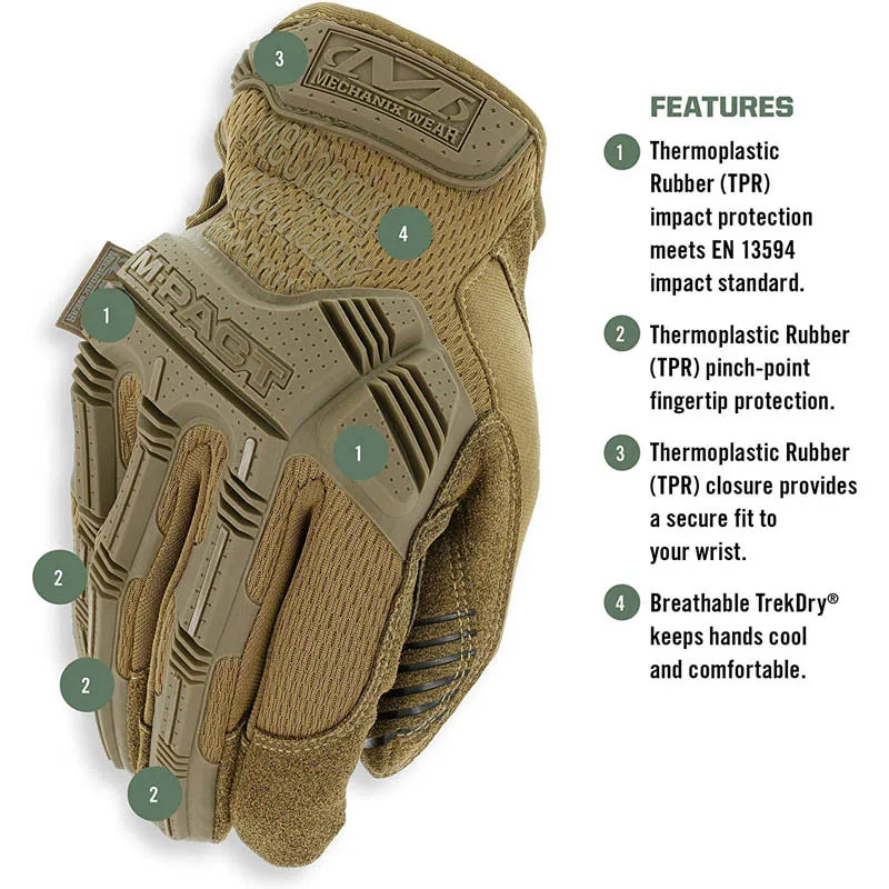Guante Mechanix MPact coyote v2 Talla M