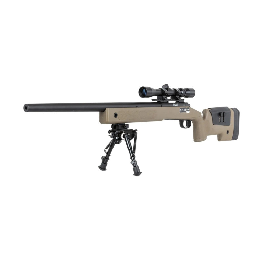 Replica sniper Specna Arms SA-S02 CORE™ High Velocity tan (versión: con mira y bipode)