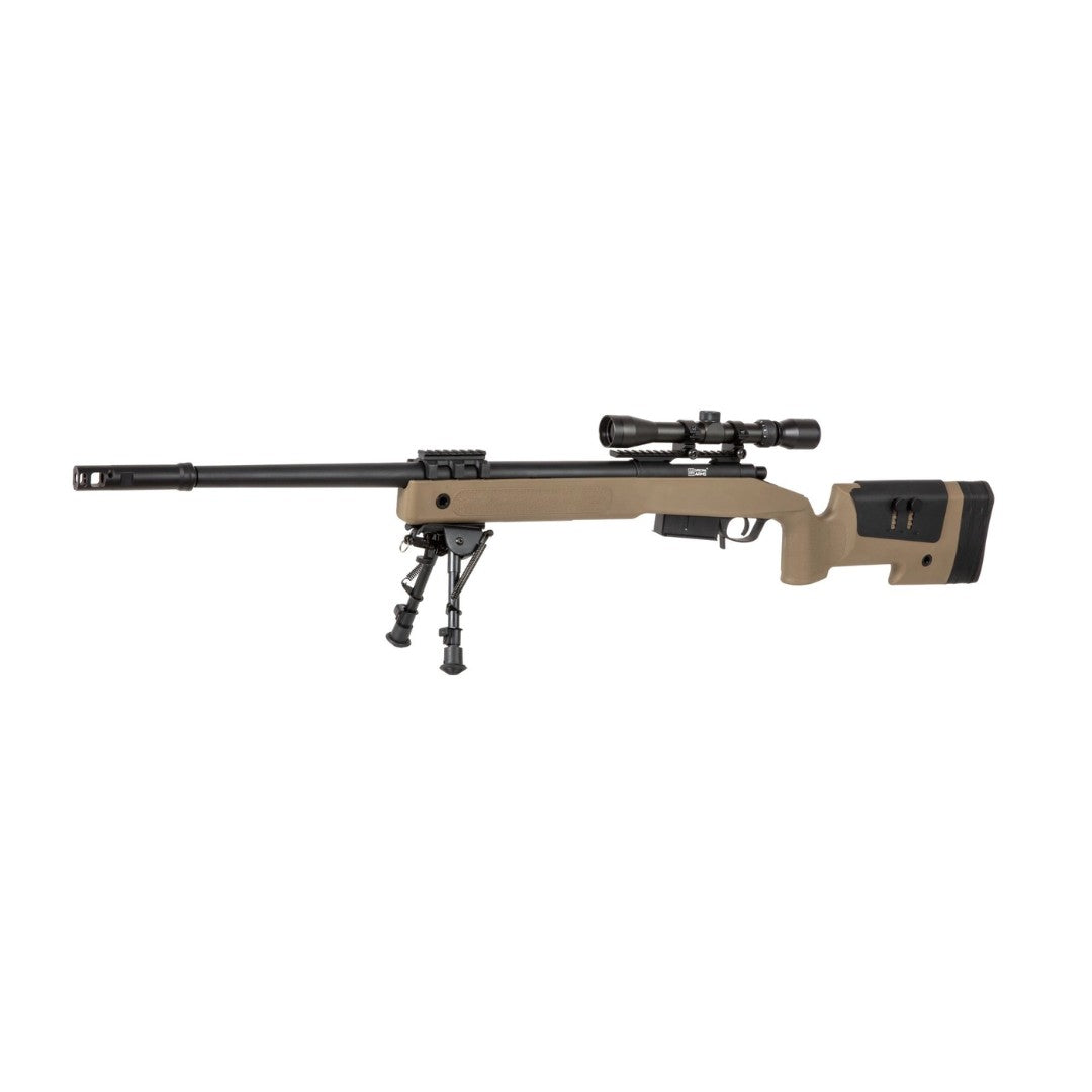 Replica sniper Specna Arms SA-S03 CORE™ High Velocity tan (versión: con mira y bipode)
