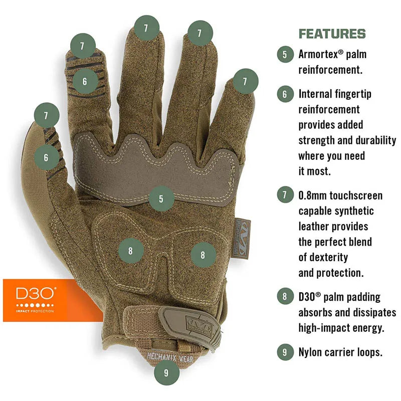 Guante Mechanix MPact coyote v2 Talla M