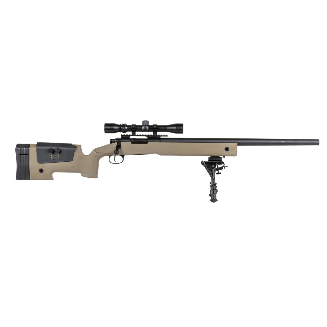 Replica sniper Specna Arms SA-S02 CORE™ High Velocity tan (versión: con mira y bipode)