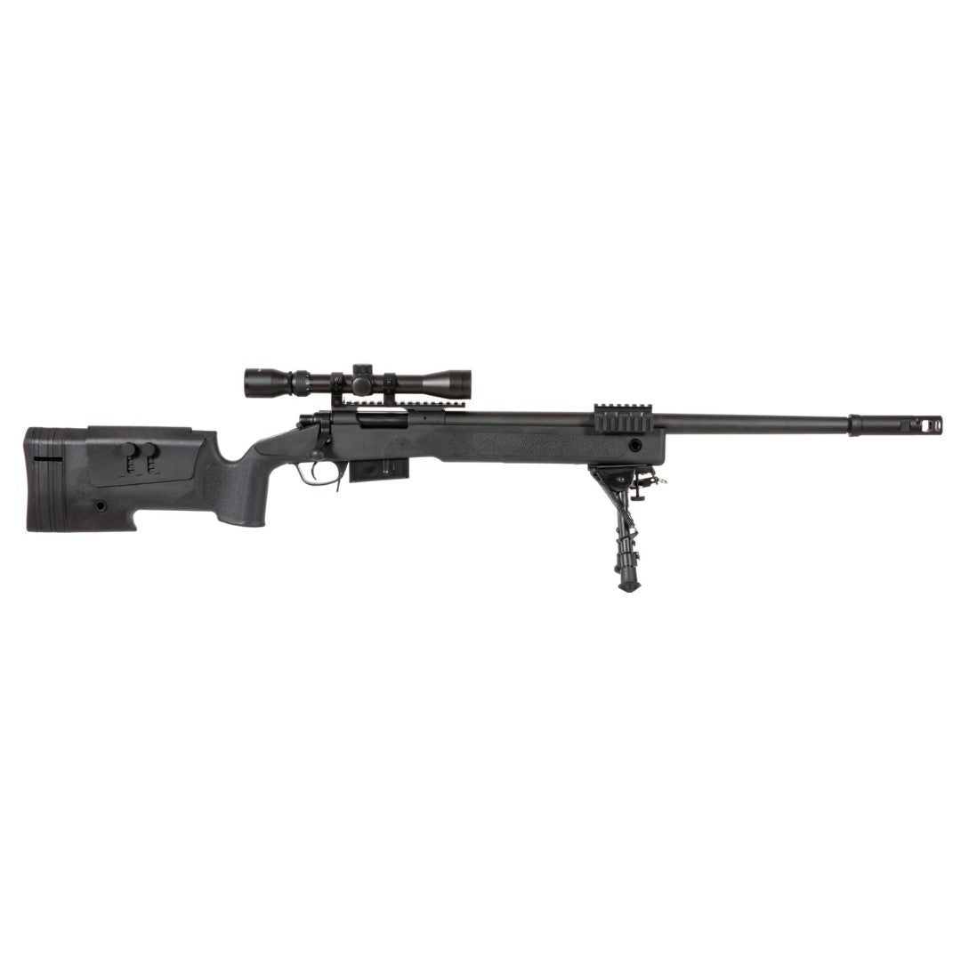 Replica sniper Specna Arms SA-S03 CORE™ High Velocity negra (versión: con mira y bipode)