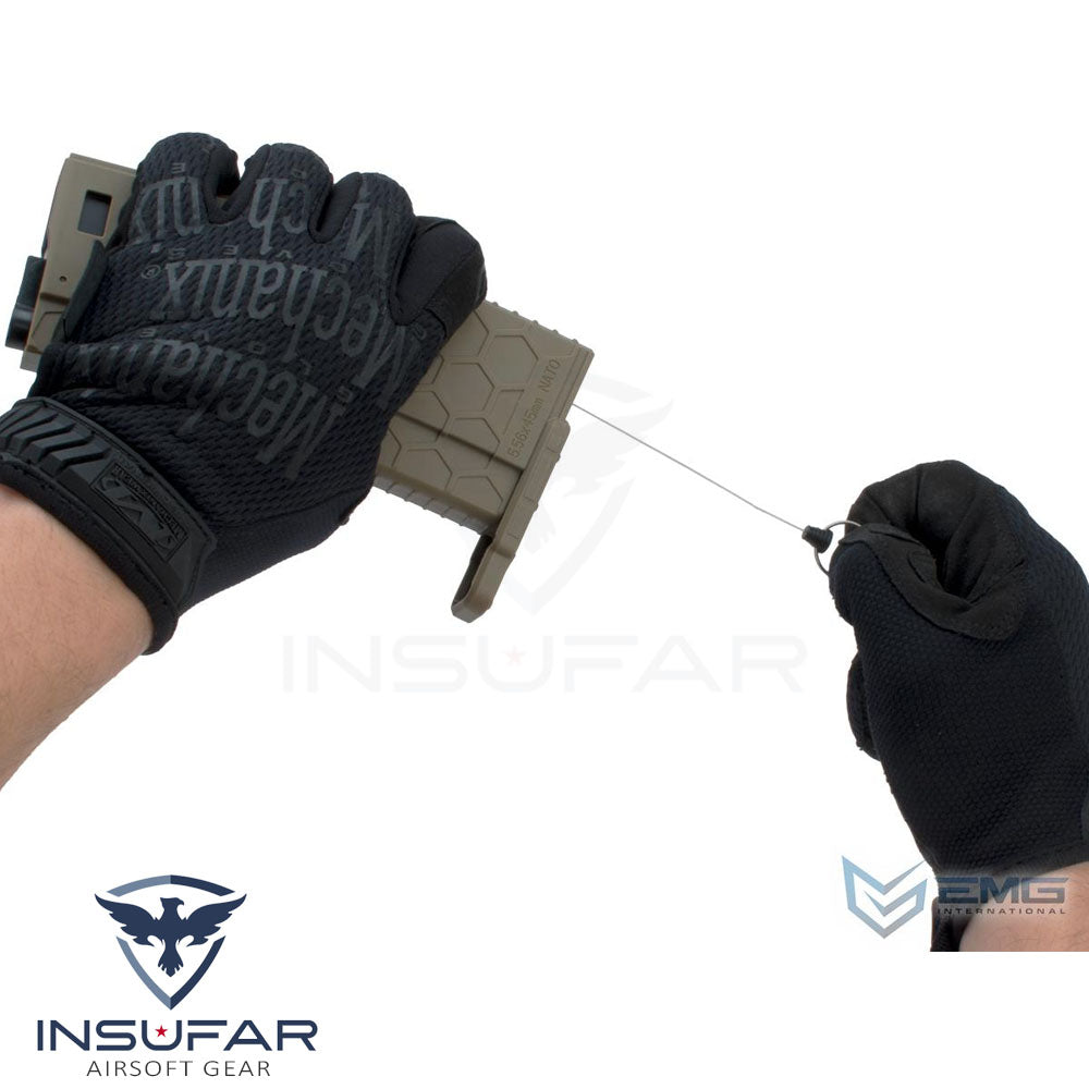 Magazine verde EMG Helios Hexmag Airsoft Polimero 300rd cuerda M4 / M16 AEG