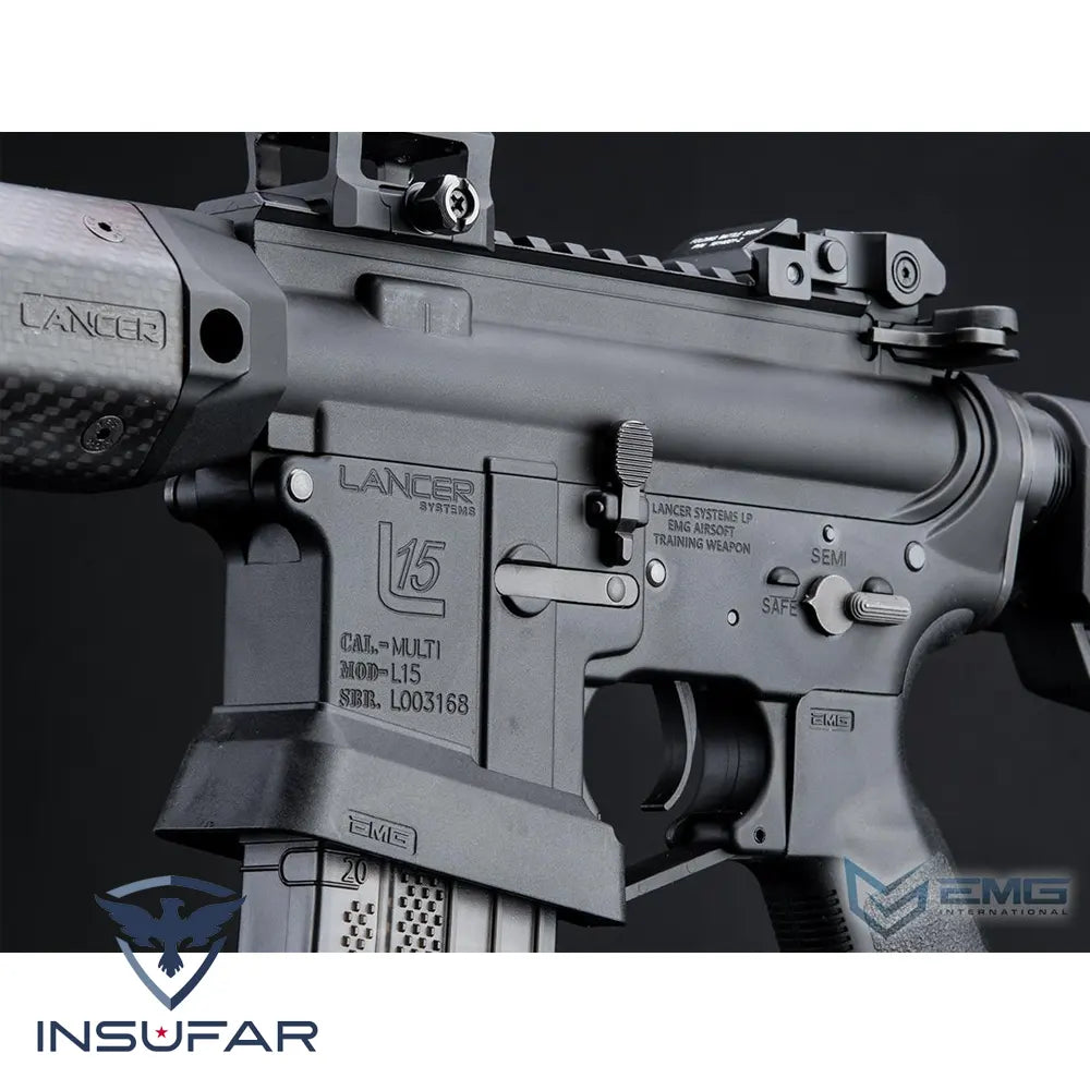 Réplica Airsoft EMG Lancer Systems L15 Defense AEG con Handguard de Fibra de Carbono 15"