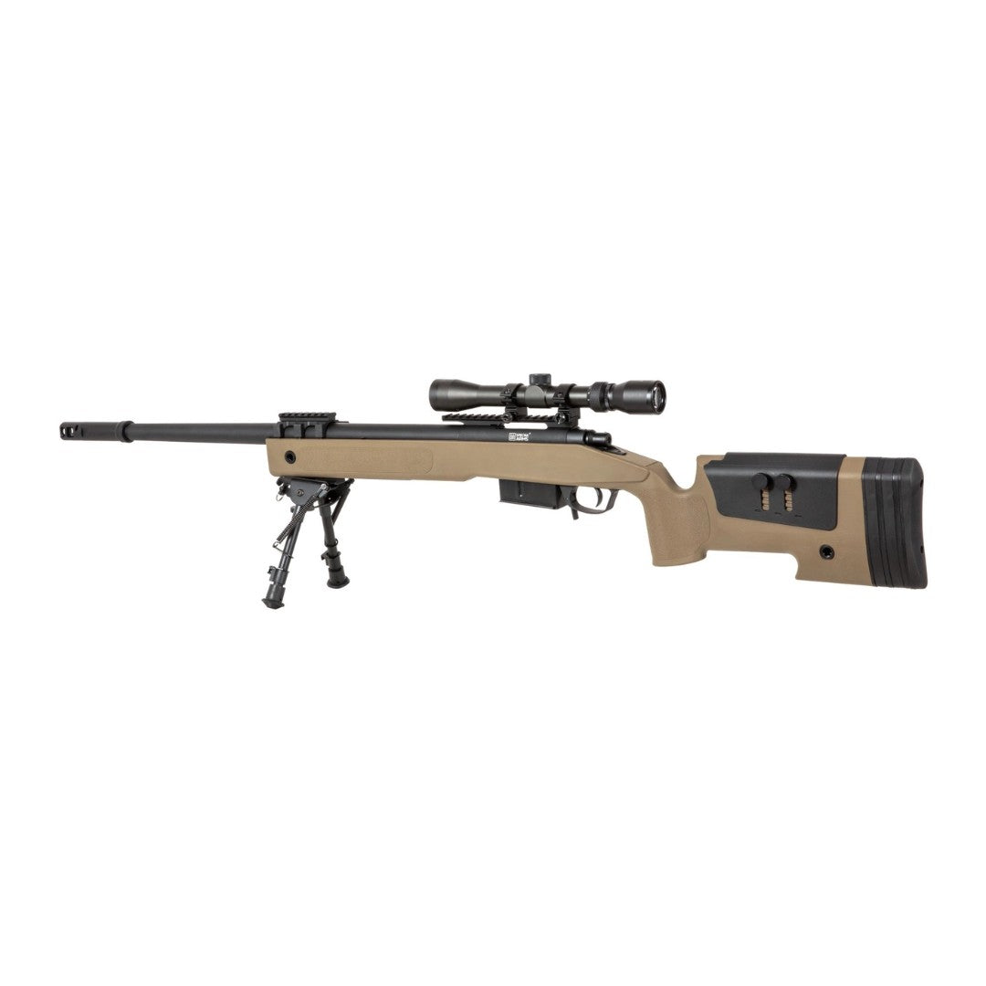 Replica sniper Specna Arms SA-S03 CORE™ High Velocity tan (versión: con mira y bipode)