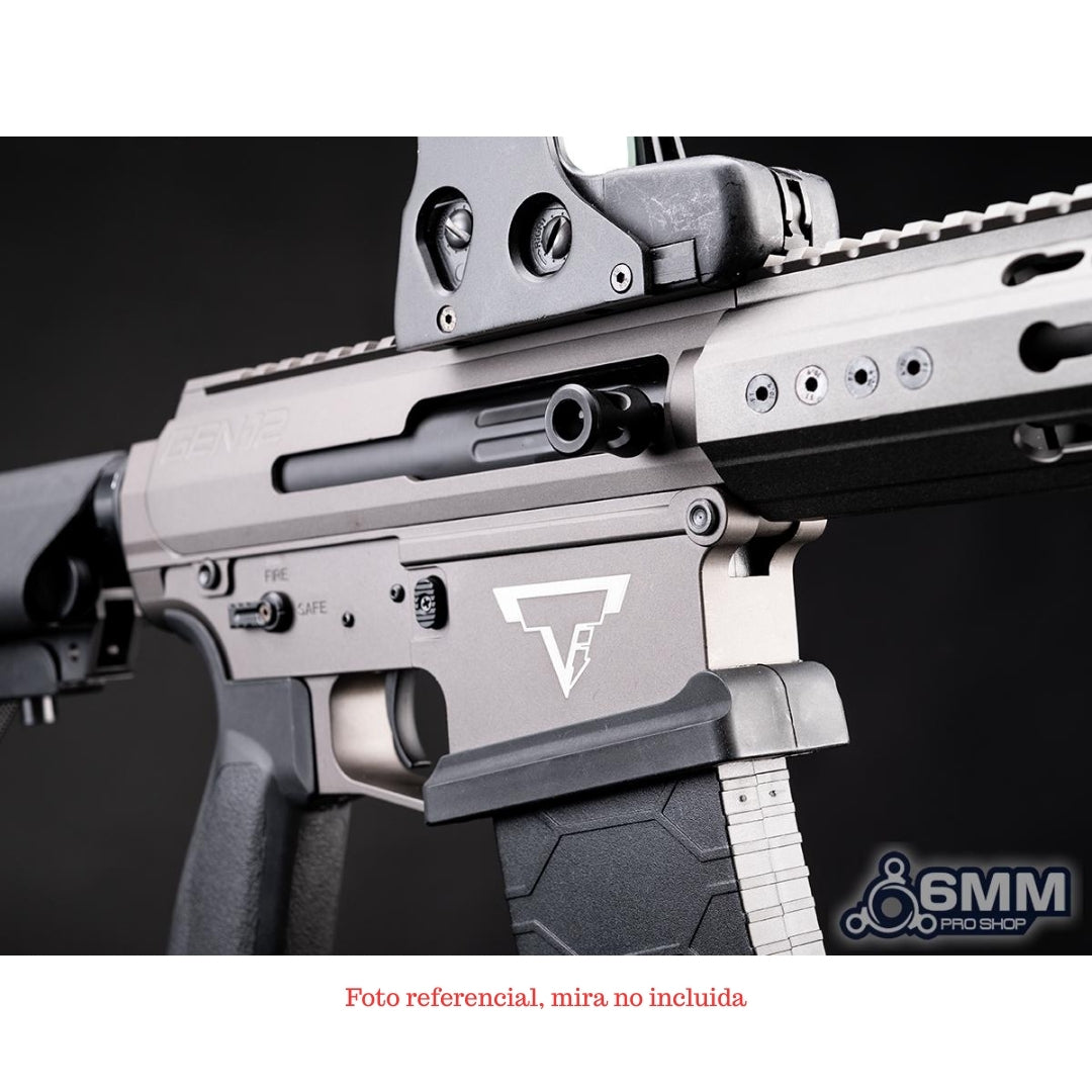 Replica 6mmProShop Taran Tactical Innovations licenciada "Dracarys" Gen12 AEG gris c/mosfet
