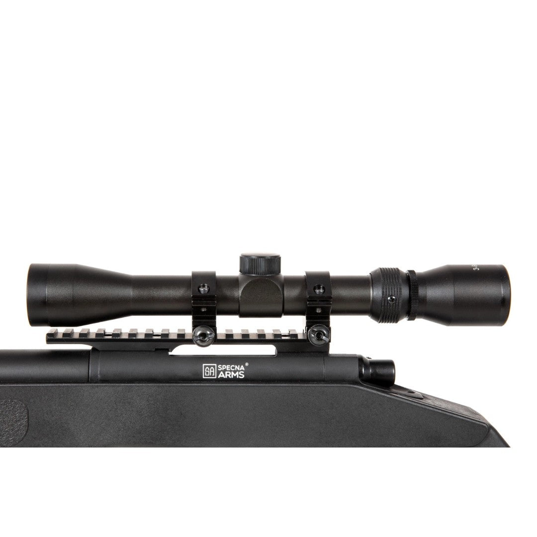 Replica sniper Specna Arms SA-S03 CORE™ High Velocity negra (versión: con mira y bipode)