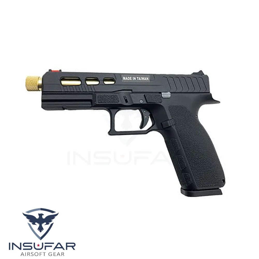 Replica pistola KJW KP-13 Custom gas con hilo para silenciador, corredera metálica