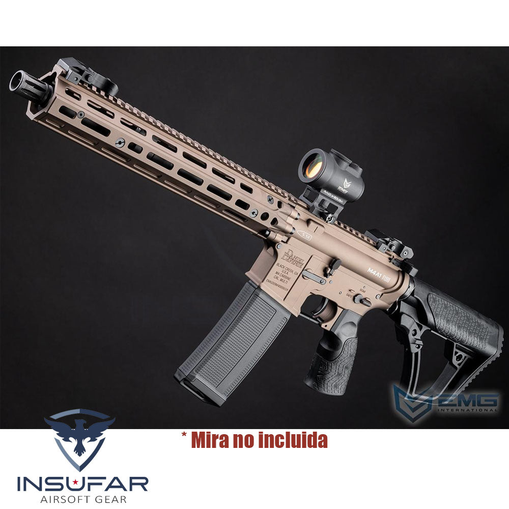 Replica EMG licenciada Daniel Defense mid-tan DDM4A1 RIII AEG con Gearbox Cyma Platinum