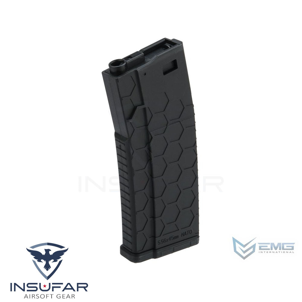 Magazine EMG Helios Hexmag polimero 300rd cuerda Series M4 / M16 AEG