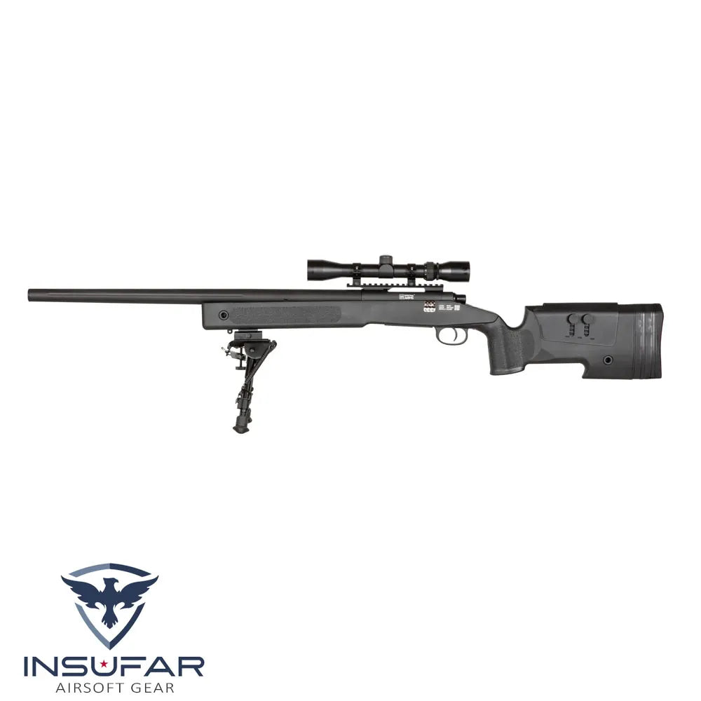 Réplica de Rifle Sniper SA-S02 CORE™ High Velocity - Negro (Versión con Mira y Bipode)