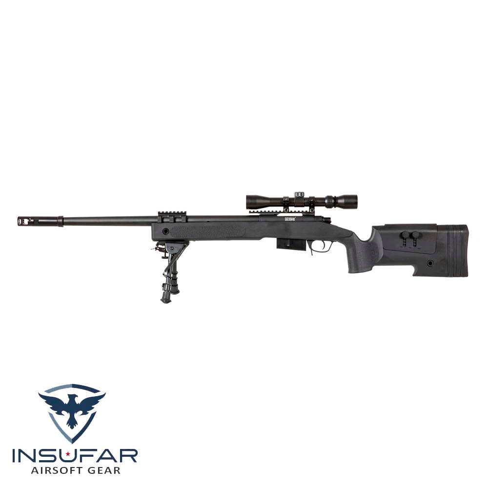 Réplica de Rifle Sniper SA-S03 CORE™ High Velocity con Mira y Bipode - negra