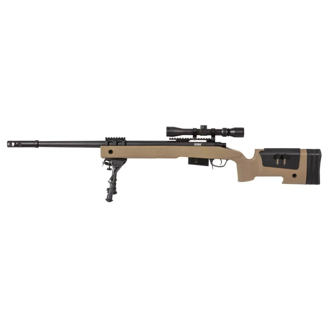 Replica sniper Specna Arms SA-S03 CORE™ High Velocity tan (versión: con mira y bipode)