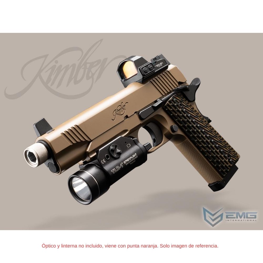 Pistola Airsoft EMG x Kimber Desert Warrior 1911 Co2 GBB con grip G10