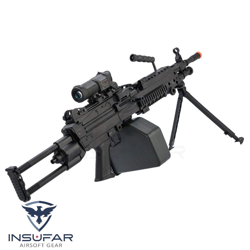 Replica M249 Cybergun Licenciada FN MINIMI "Featherweight" 400 FPS con magazine Box 2500rds