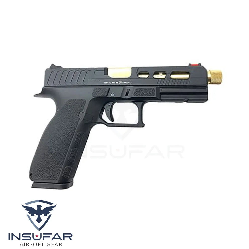 Replica pistola KJW KP-13 Custom gas con hilo para silenciador, corredera metálica