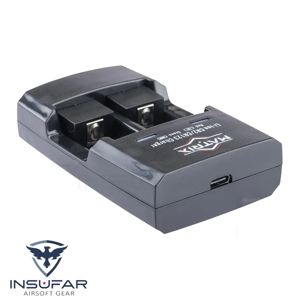 Cargador inteligente USB Matrix para baterías CR123 Li-Ion