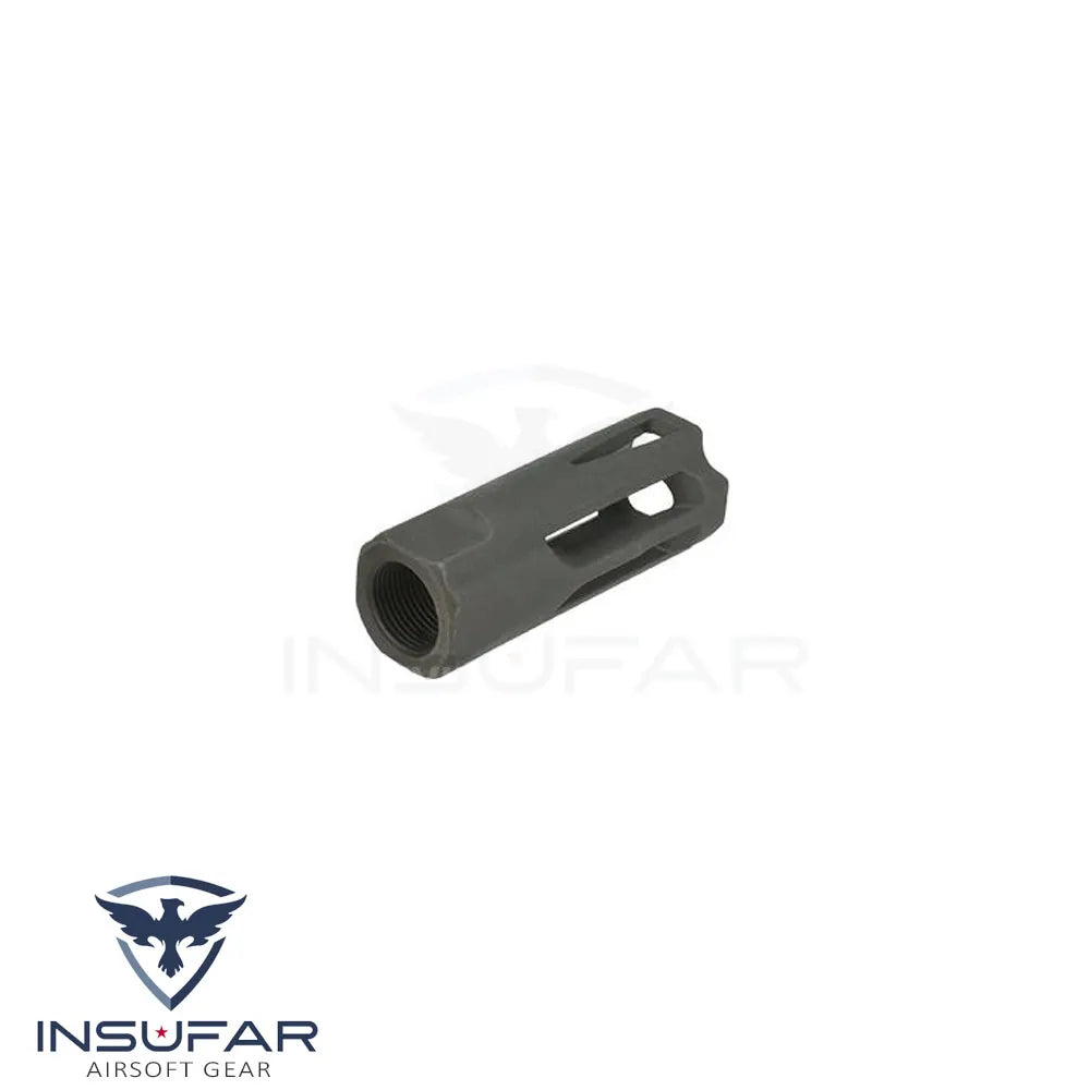 Krytac Black Metal Flash Hider 14mm Negative and Set Screw