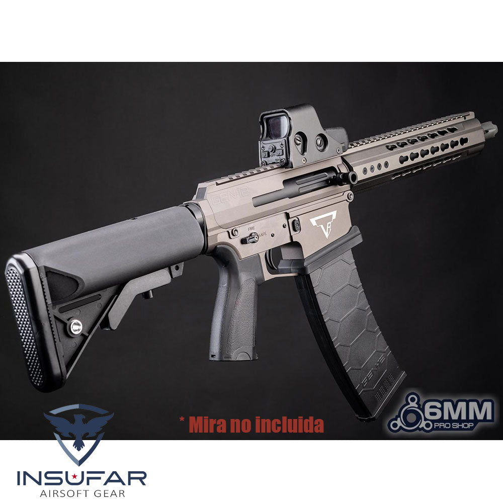 Replica 6mmProShop Licenciada Taran Tactical Innovations x Genesis Arms "Dracarys" Gen 12 AEG gris