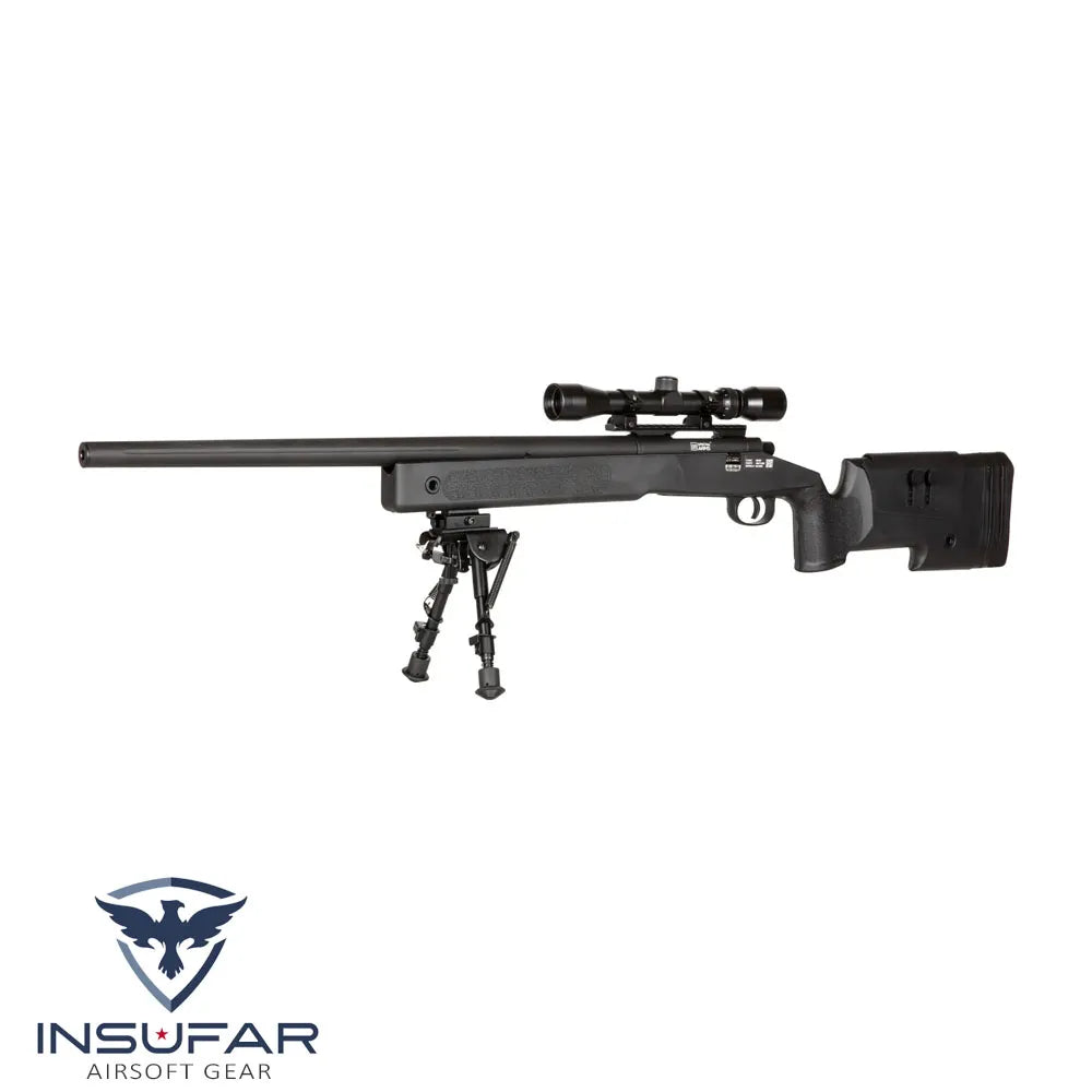 Réplica de Rifle Sniper SA-S02 CORE™ High Velocity - Negro (Versión con Mira y Bipode)