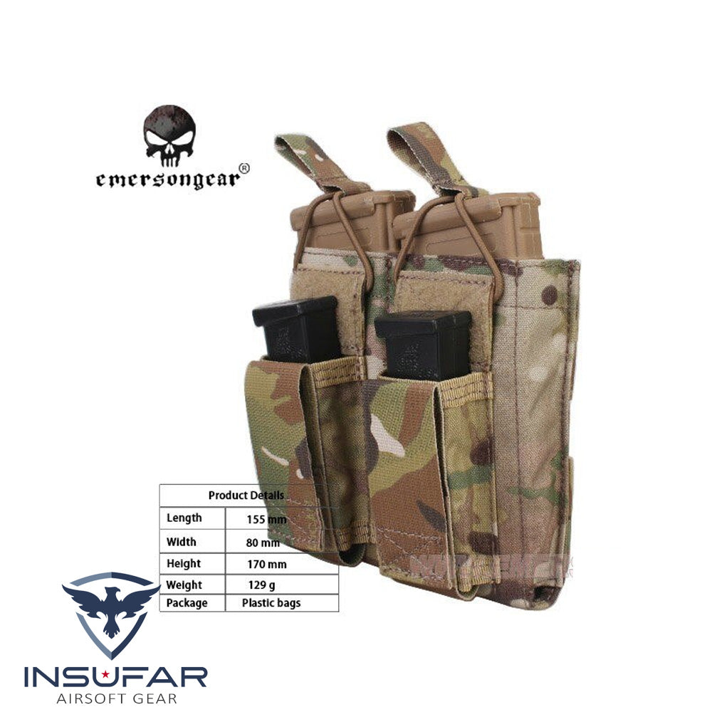 Porta cargadores Emerson 5.56＆pistola abierto multicam