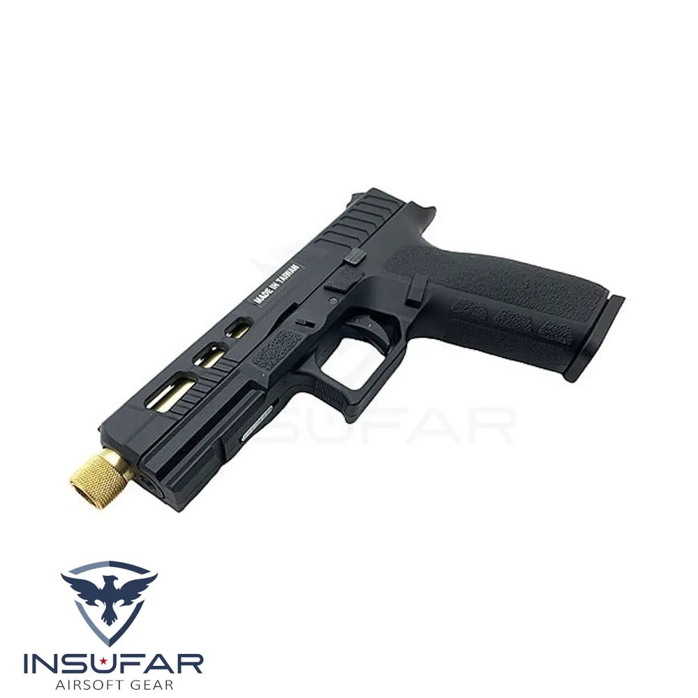 Replica pistola KJW KP-13 Custom gas con hilo para silenciador, corredera metálica