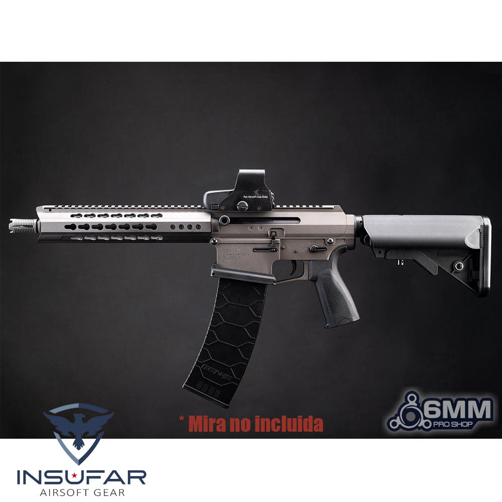 Replica 6mmProShop Licenciada Taran Tactical Innovations x Genesis Arms "Dracarys" Gen 12 AEG gris