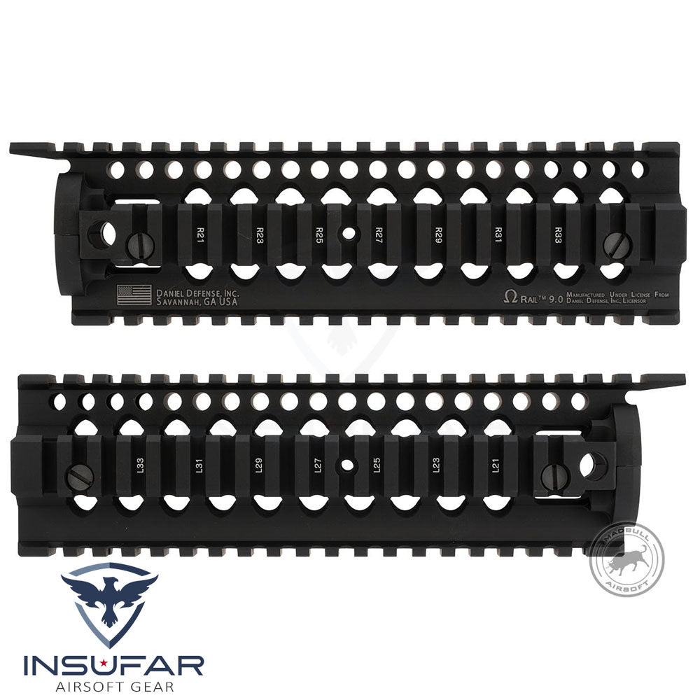 Sistema Riel 9" Omega Madbull licenciado Daniel Defense para AEG negro