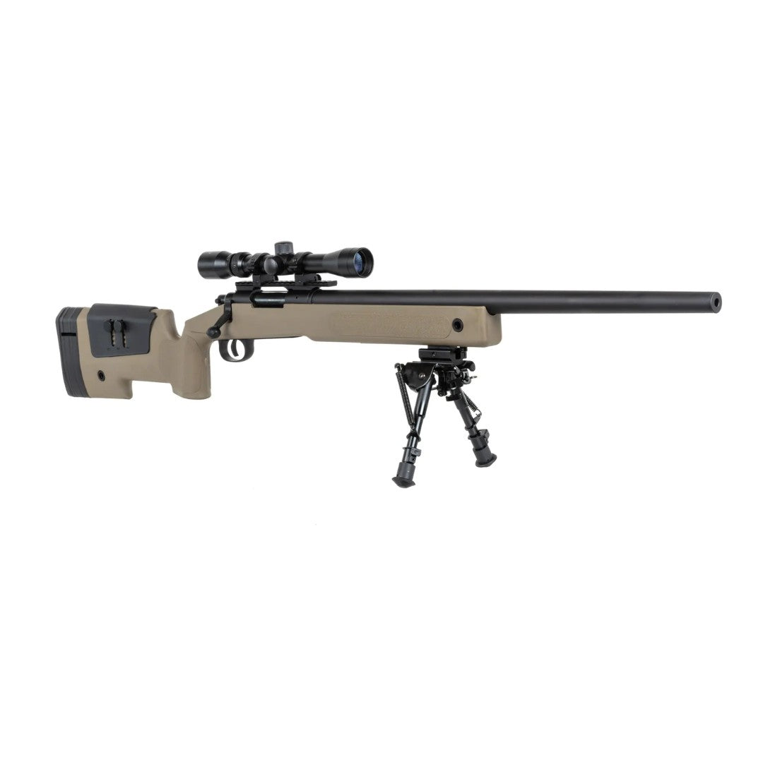 Replica sniper Specna Arms SA-S02 CORE™ High Velocity tan (versión: con mira y bipode)