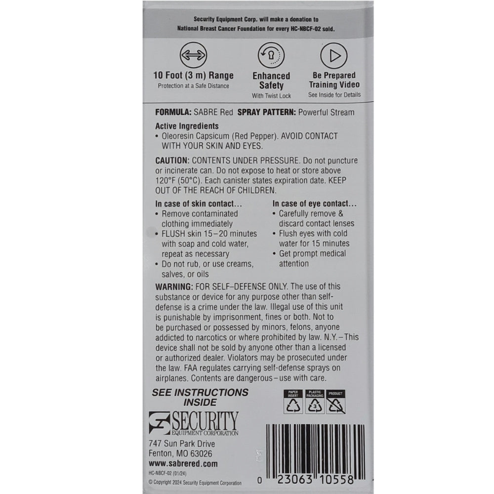 Gas lacrimógeno Sabre HC-NBCF-02