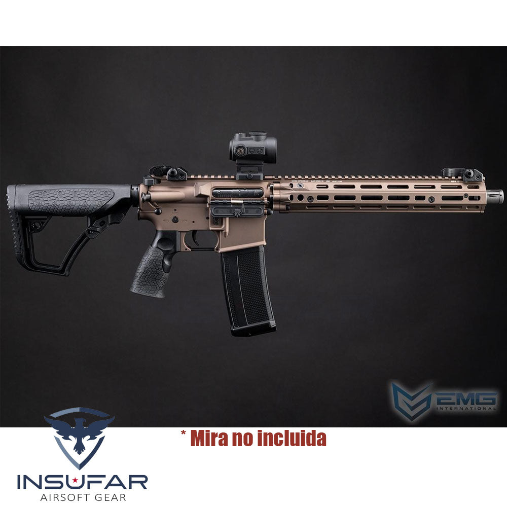 Replica EMG licenciada Daniel Defense mid-tan DDM4A1 RIII AEG con Gearbox Cyma Platinum