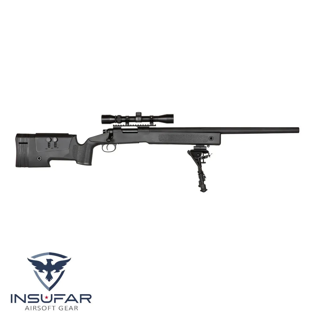 Réplica de Rifle Sniper SA-S02 CORE™ High Velocity - Negro (Versión con Mira y Bipode)