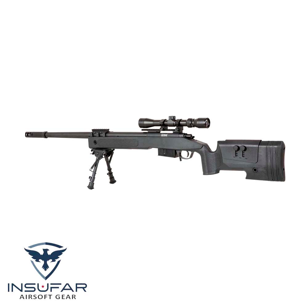 Réplica de Rifle Sniper SA-S03 CORE™ High Velocity con Mira y Bipode - negra