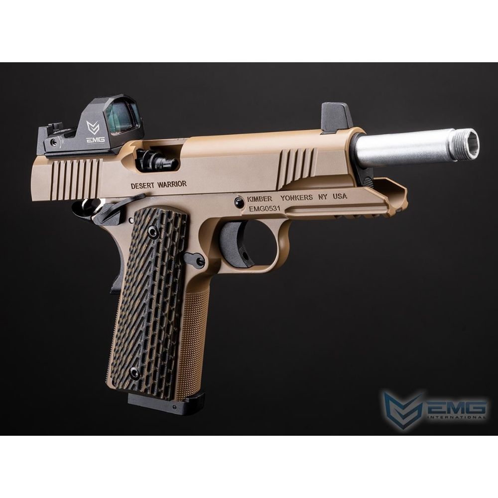 Pistola Airsoft EMG x Kimber Desert Warrior 1911 Co2 GBB con grip G10