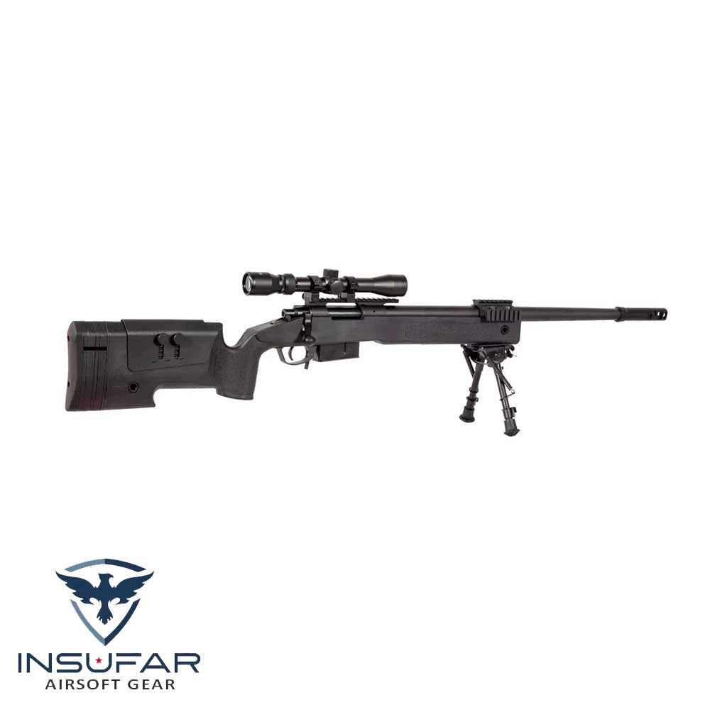 Réplica de Rifle Sniper SA-S03 CORE™ High Velocity con Mira y Bipode - negra
