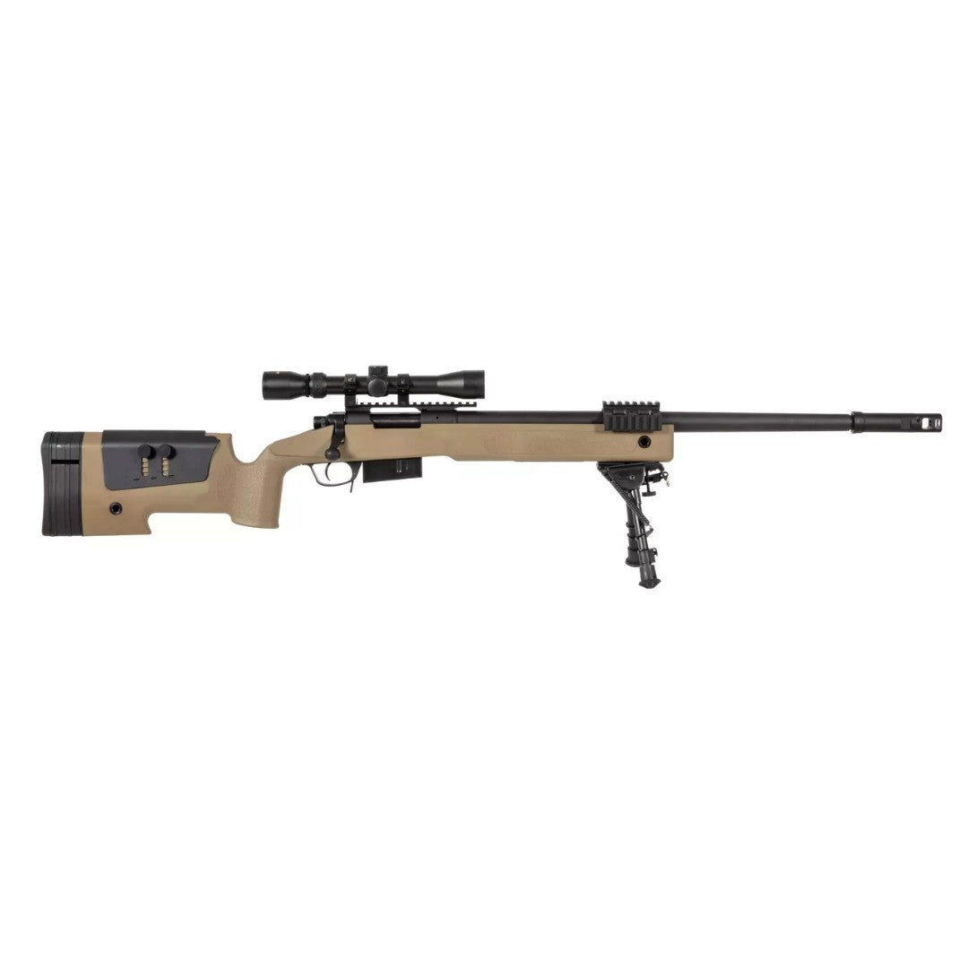 Replica sniper Specna Arms SA-S03 CORE™ High Velocity tan (versión: con mira y bipode)