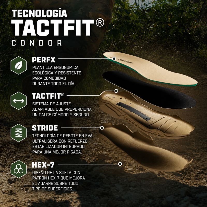 Botas Condor outdoor Brigade 8" con cierre Talla 11
