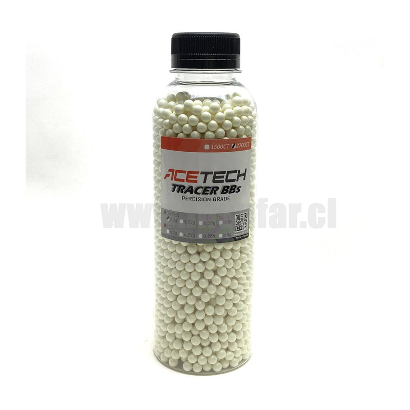 Botella balines biodegradables trazadores verdes Acetech (PLA) 0.2g 2700rds